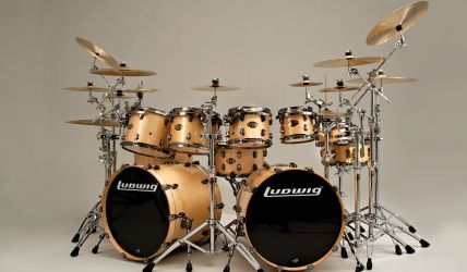 Epic Series Power Kitin Natural Birch w/Smokey-Chrome Hardware (LCEP22RXBB) w/added 7x8", 14x14" and 18x22" Component Drums, and 8x14" Snare Drum. 
