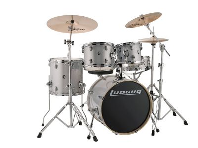 L5 pc. Silver/White Sparkle w/20" BD