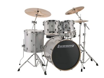 5 pc. Silver/White Sparkle w/22" BD