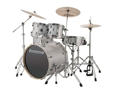 5 pc. Silver/White Sparkle w/22" BD