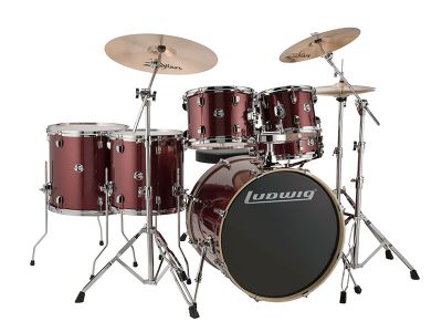 Wine Red Sparkle 6-piece Outfit22" Bass Drum