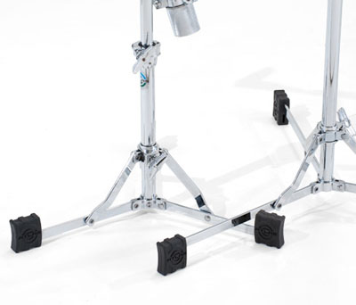 Acculite Sustain Feet (Patent Pend)Standard on all Atlas Classic stands, Acculite Sustain Feet are designed to increase placement versatility compared to other flat based stands. Their dual-slot design allows for unrestricted, overlapping positioning using alternating heights on companion stands. Acculite's bottom chamber further creates a sonic barrier between the stand and the floor, improving resonance from mounted cymbals, toms and snare drums.